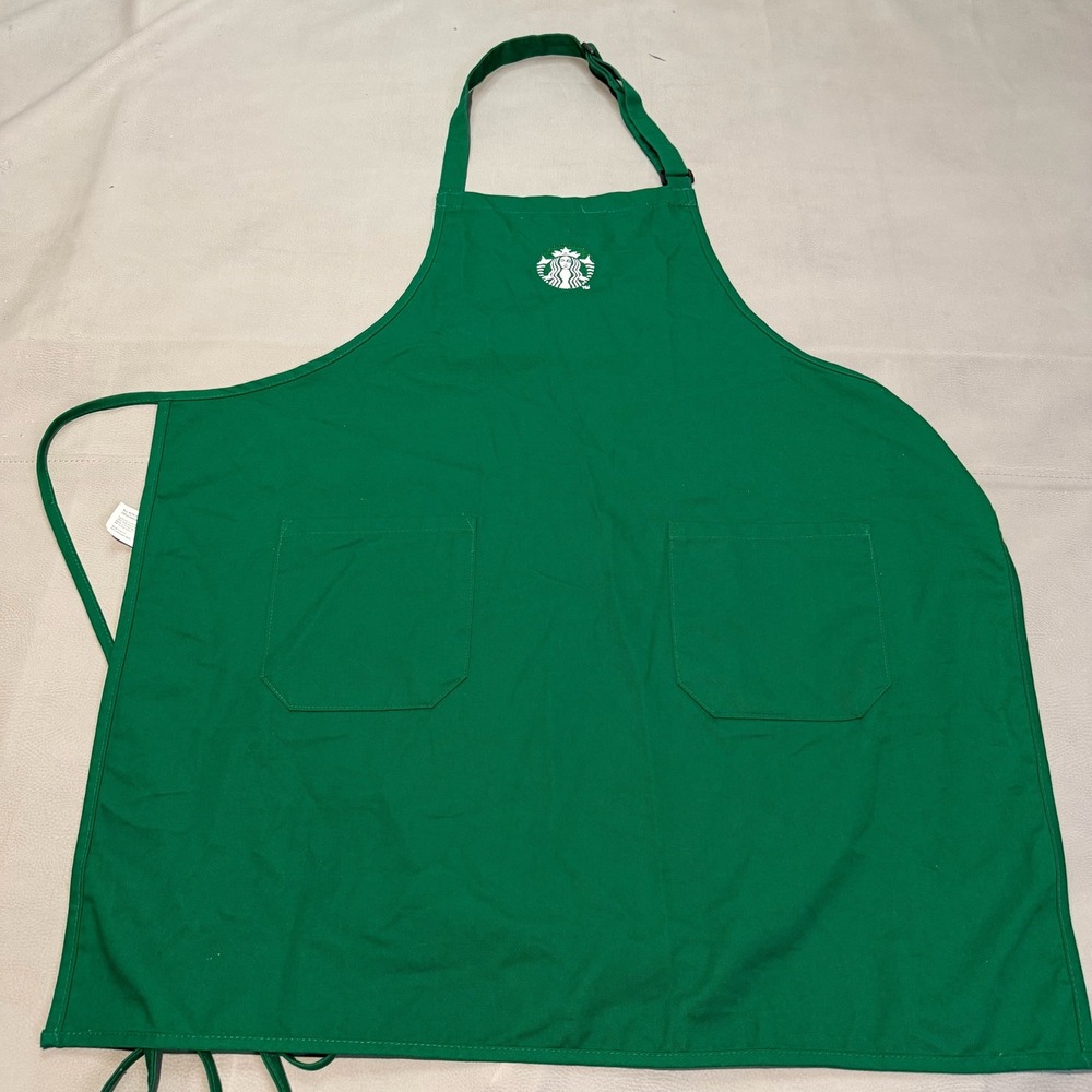 Starbucks Coffee Barista Green Full Work Employee Bib Apron Pocket Embroider6823